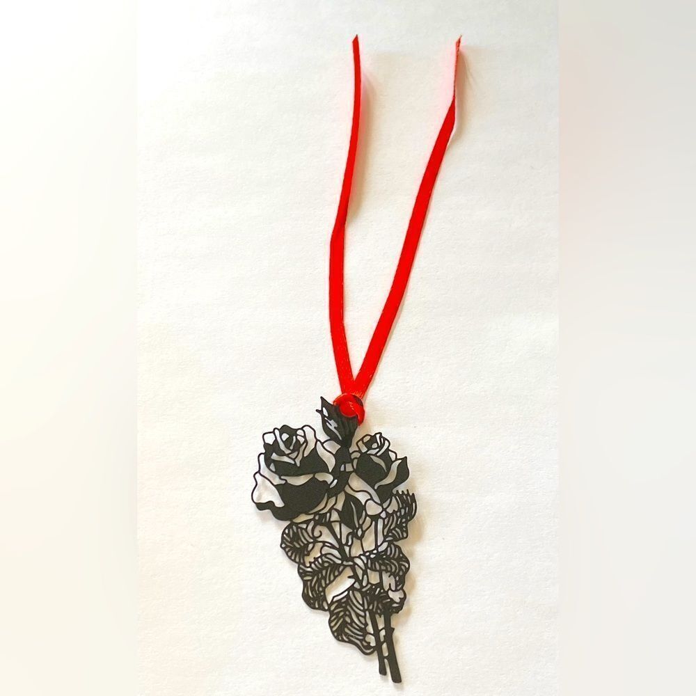 Metal Rose shaped bookmark